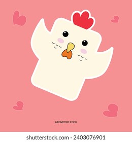 Vector illustration easter cock cartoon editable asset template