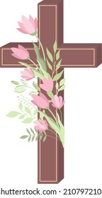 vector illustration Easter Cross of the Holy Spirit