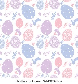 vector illustration for Easter day, easter egg pattern, floristry, Easter bunny, flowers