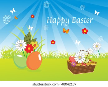 vector illustration of easter day wallpaper