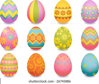 Vector illustration - easter egg icons