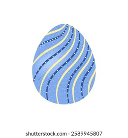 Vector illustration of Easter egg isolated on a white background, perfect for stickers, icons, and festive decorations