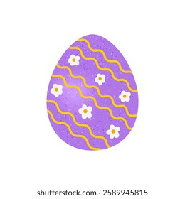 Vector illustration of Easter egg isolated on a white background, perfect for stickers, icons, and festive decorations