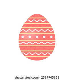 Vector illustration of Easter egg isolated on a white background, perfect for stickers, icons, and festive decorations