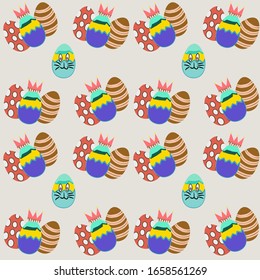 Vector illustration of an easter egg on Easter background with eggs on it background image