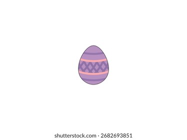 Vector illustration of Easter egg with patterns on isolated background	
