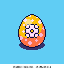 Vector Illustration of Easter Egg with Pixel Art Design, perfect for game assets themed designs