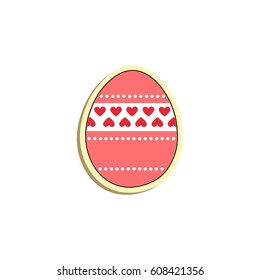 Vector illustration of Easter egg and a white background.