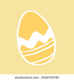 vector illustration Easter egg yellow delicate shades separately