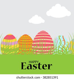 Vector illustration of a Easter eggs background for Happy Easter.