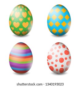 Vector illustration of Easter eggs collection on a white background - Vector