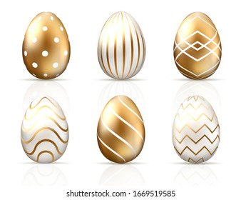 Vector illustration of Easter eggs collection on a white background