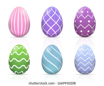 Vector illustration of Easter eggs collection on a white background