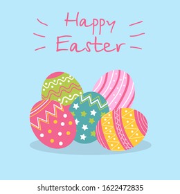 Vector illustration - easter eggs, Happy Easter card.