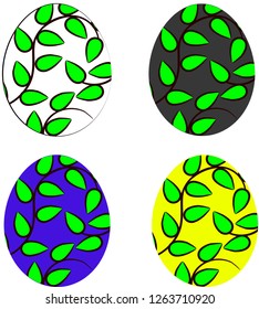 
vector illustration, easter, eggs, holiday