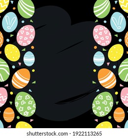 Vector illustration of Easter eggs as logotype, icon, design. Resurrection Sunday postcard, card, invitation, greeting, poster, banner. EPS 10
