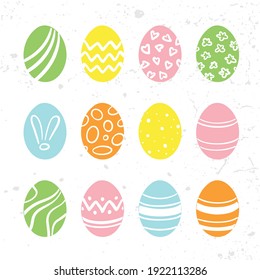 Vector illustration of Easter eggs as logotype, icon, design. Resurrection Sunday postcard, card, invitation, greeting, poster, banner. EPS 10
