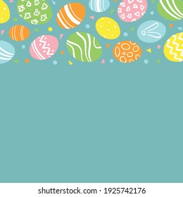 Vector illustration of Easter eggs as logotype, icon, design. Resurrection Sunday postcard, card, invitation, greeting, poster, banner. EPS 10
