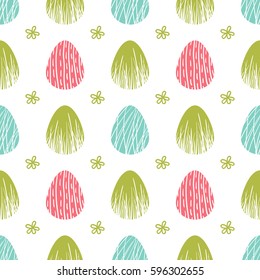 vector illustration. Easter eggs ornaments seamless pattern