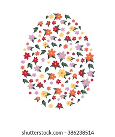Vector illustration of the easter floral egg