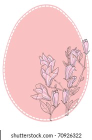 Vector illustration of Easter floral egg