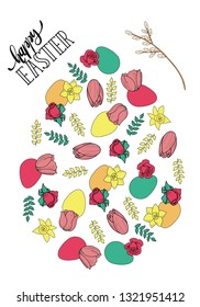 Vector illustration of easter holiday card