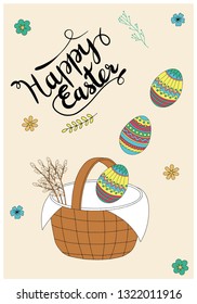 Vector illustration of easter holiday card