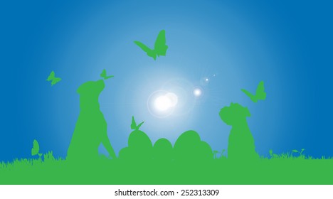 Vector illustration with Easter theme with egg.