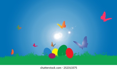 Vector illustration with Easter theme with egg.