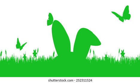 Vector illustration with Easter theme with hare.