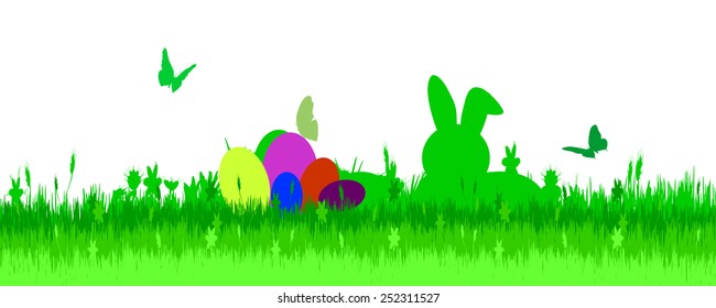 Vector illustration with Easter theme with hare.