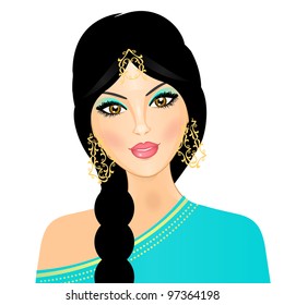 Vector illustration of  eastern girl