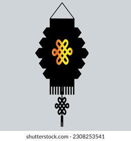 Ilustración vectorial de una lámpara oriental para una mezquita islámica o iluminación árabe para el Ramadán. Símbolos islámicos de una lámpara en un vector
