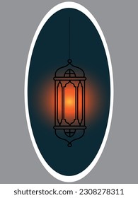 Vector illustration of an eastern lamp for an Islamic mosque or Arabian lighting for Ramadan. Islamic lamp symbols in a vector