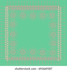 Vector illustration in Eastern style. Lace ornament of flowers and leaves