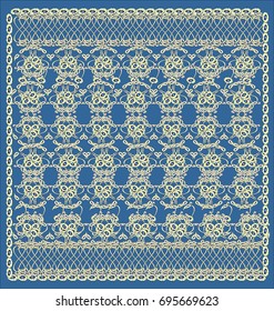Vector illustration in Eastern style. Reticulated ornament of flowers and ornamental elements