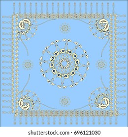 Vector illustration in Eastern style.Round Lace ornament