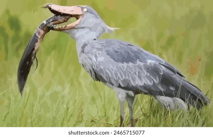 Vektorillustration eines fressenden Vogels