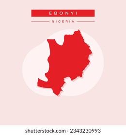 Vector de ilustración vectorial del mapa de Ebonyi Nigeria