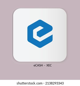 Vector illustration of ecash (XEC) cryptocurrency logo, symbol in a white background.