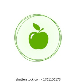 Ilustración vectorial de manzanas ecológicas sobre un fondo claro.