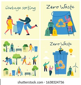 Vector illustration ECO backgrounds of Concept of green, Zero waste, eco energy and quote Save the planet.