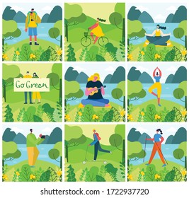 Ilustración vectorial Fondos de ECO Concepto de energía ecológica verde y cita Salvar el planeta, Pensar verde y reciclar