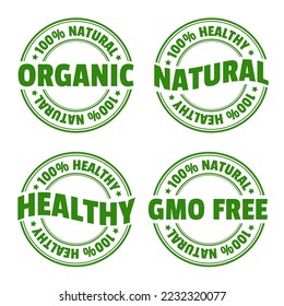 Vector illustration eco, bio, organic and natural products sticker, label, badge and logo.
Ecology icon. Logo template with green leaves for organic and eco-friendly products. 