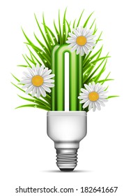 Vector illustration of Eco concept with bulb.