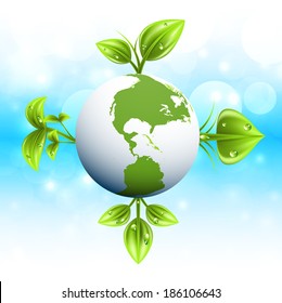 Vector illustration of Eco concept with globe.