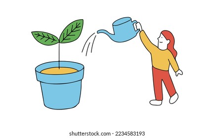 Vector illustration of eco concept. Growing green.