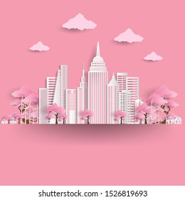 Vector illustration. Eco friendly concept, Eco city save the world, 