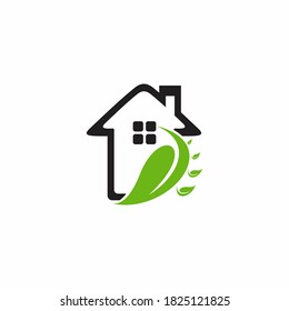 Vector illustration of an eco friendly Green Home logo design