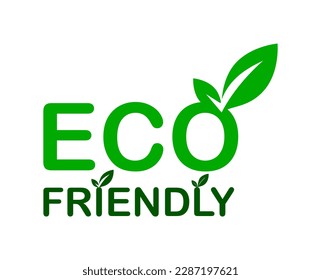 vector illustration of eco friendly label on white background